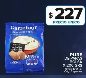 Carrefour Maxi Pure de Papas Bolsa x 200grs oferta