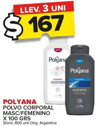 Carrefour Maxi Polyana Polvo Corporal Masc/Femenino x 100grs oferta