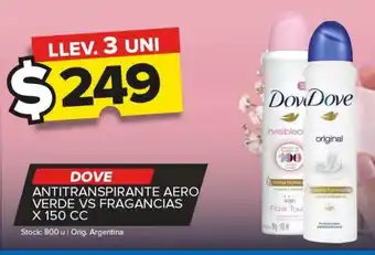 Carrefour Maxi Dove Antitranspirante Aero Verde vs Fragancias x 150cc oferta