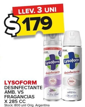Carrefour Maxi Lysoform Desinfectante Amb. vs fragancias x 285cc oferta