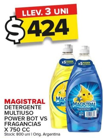 Carrefour Maxi Magistral Detergente Multiuso Power Bot vs Fragancias x 750cc oferta