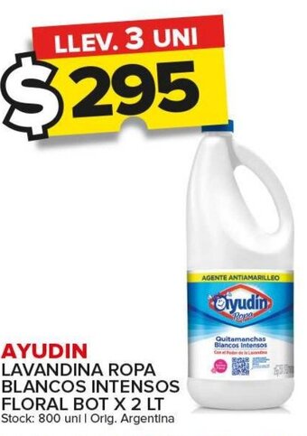 Carrefour Maxi Ayudin lavandina Ropa Blancos Intensos Floral Bot x 2lt oferta