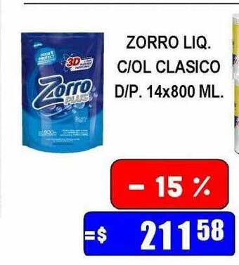 Dulcenter Zorro liq c ol clasico oferta