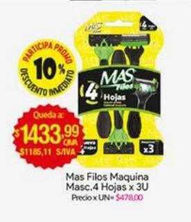 Medamax Mas filos maquina masc 4 hojas oferta