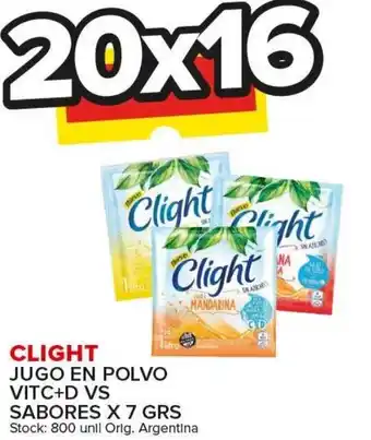 Carrefour Maxi Clight Jugo en Polvo Vit C+D vs Sabores x 7grs oferta
