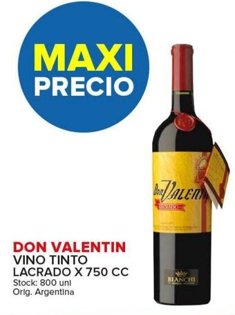 Carrefour Maxi Don Valentin Vino Tinto Lacrado x 750cc oferta