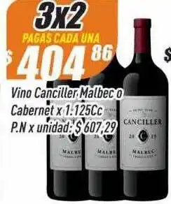 Supermercados Comodin Vino canciller malbeco cabernet x 1.125cc oferta