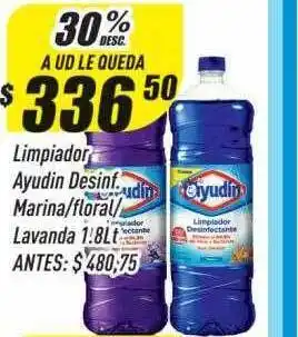 Supermercados Comodin 30% desc. a ud le queda limpiador ayudin desinf. marina-floral-lavanda oferta