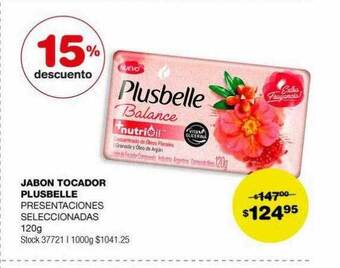Atomo Conviene Jabon tocador plusbelle 15% descuento oferta