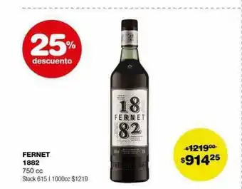 Fernet 1882 25% descuento