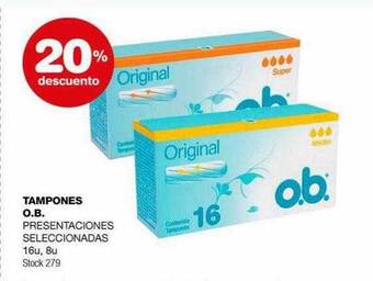 Atomo Conviene Tampones o.b. 20% descuento oferta