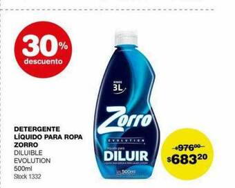 Atomo Conviene Detergente líquido para ropa zorro 30% descuento oferta