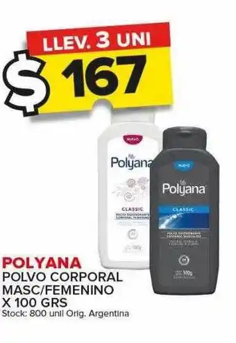 Carrefour Maxi Polyana polvo corporal masc femenino oferta