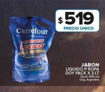 Carrefour Maxi Jabon liquido p ropa doy pack oferta