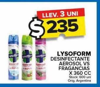 Carrefour Maxi Lysoform desinfectante aerosol vs fragancias oferta