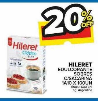 Carrefour Maxi Hileret edulcorante sobres c sacarina oferta
