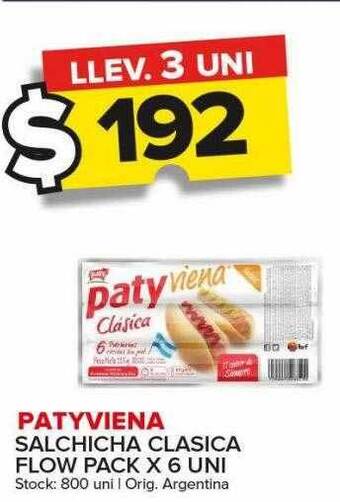 Carrefour Maxi Patyviena salchicha clasica flow pack oferta