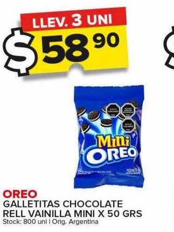 Carrefour Maxi Oreo galletitas chocolate rell vainilla mini oferta