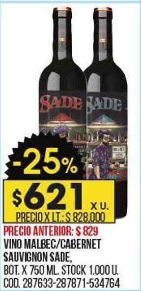 Coto Vino malbec cabernet sauvignon sade oferta