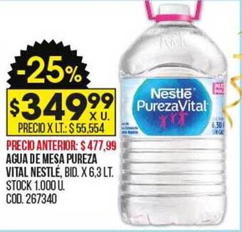 Coto Agua de mesa pureza vital nestlé oferta