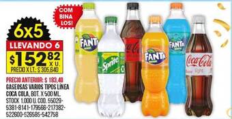 Coto Gaseosas varios tipos línea coca cola oferta