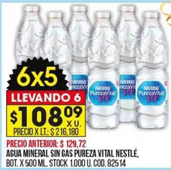 Coto Agua mineral sin gas pureza vital nestlé oferta