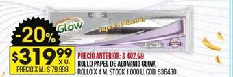 Coto Rollo papel de aluminio glow oferta