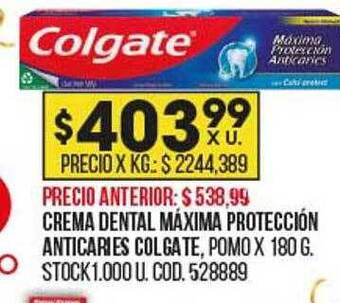 Coto Crema dental máxima protección anticaries colgate oferta