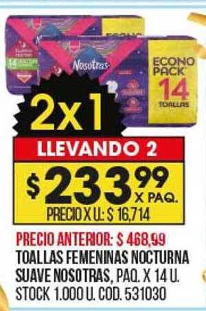 Coto Toallas femeninas nocturna suave nosotras oferta