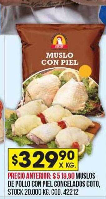Coto Muslos de pollo con piel congelados coto oferta