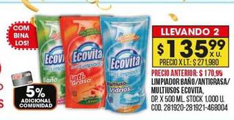 Coto Limpiador baño antigrasa multiusos ecovita oferta