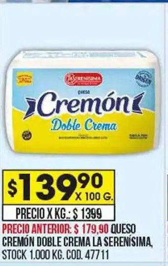 Coto Queso cremón doble crema la serenísima oferta
