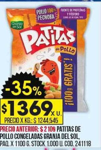 Coto Patitas de pollo congeladas granja del sol oferta