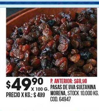 Coto Pasas de uva sultanina morena oferta