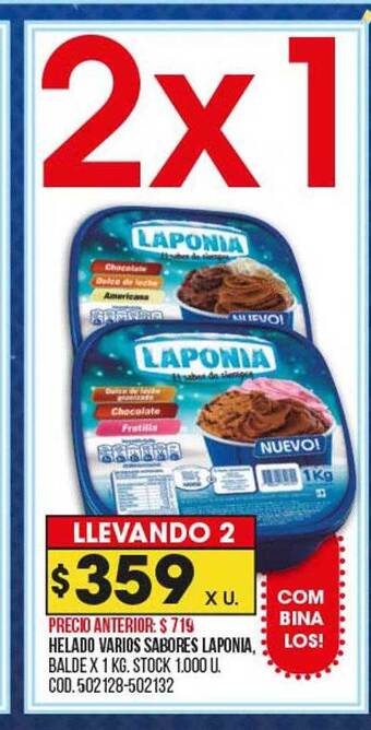 Coto Helado varios sabores laponia oferta