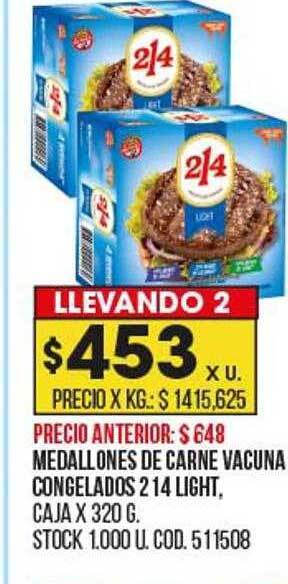 Coto Medallones de carne vacuna congelados 214 light oferta