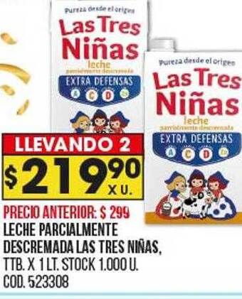 Coto Leche parcialmente descremada las tres niñas oferta