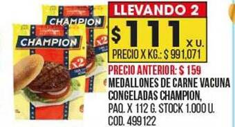 Coto Medallones de carne vacuna congeladas champion oferta