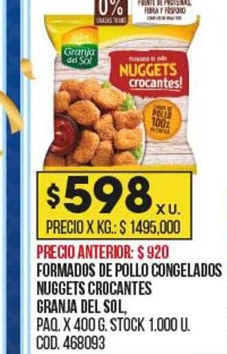 Coto Formados de pollo congelados nuggets crocantes granja del sol oferta