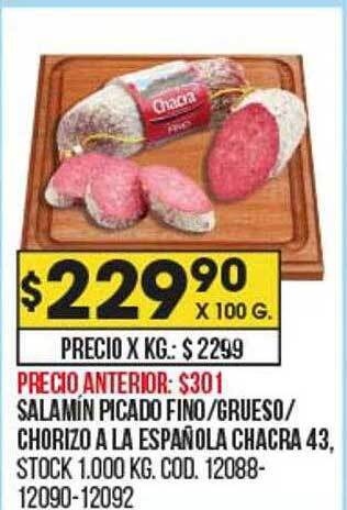 Coto Salamín picado fino grueso chorizo a la española chacra 43 oferta