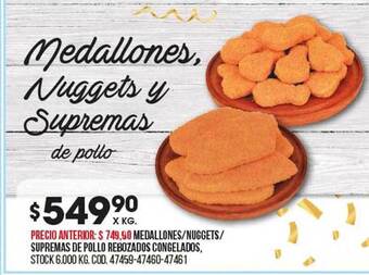 Coto Medallones nuggets supremas de pollo rebozados congelados oferta