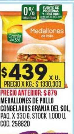 Coto Medallones de pollo congelados granja del sol oferta