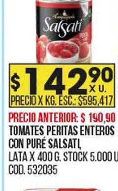 Coto Tomates peritas enteros con puré salsati oferta
