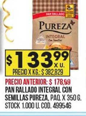 Coto Pan rallado integral con semillas pureza oferta