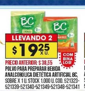 Coto Polvo para preparar bebida analcohólica dietética artificial bc oferta