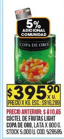 Coto Cóctel de frutas light copa de oro oferta