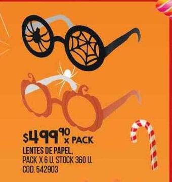 Coto Lentes de papel oferta