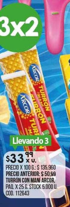 Coto Turrón con mani arcor oferta