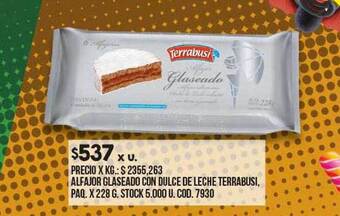 Coto Alfajor glaseado con dulce de leche terrabusi oferta