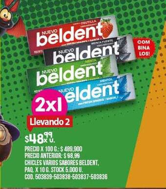 Coto Chicles varios sabores beldent oferta